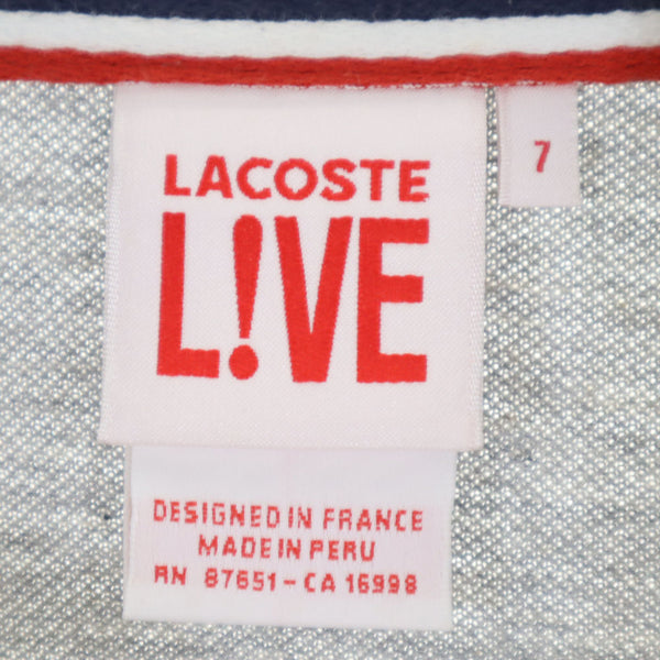 ラコステライブ 半袖 ポロシャツ 7 グレー LACOSTE L!VE 鹿の子 メンズ