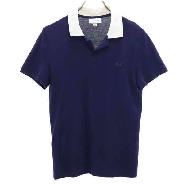 ラコステ 半袖 スキッパーカラー ポロシャツ 2 ネイビーパープル系 LACOSTE REGULAR FIT メンズ