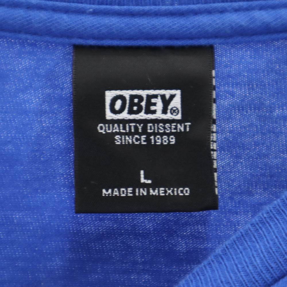 オベイ 半袖 Tシャツ L ブルー OBEY メンズ