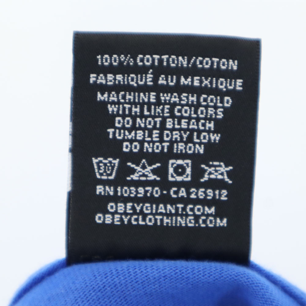 オベイ 半袖 Tシャツ L ブルー OBEY メンズ