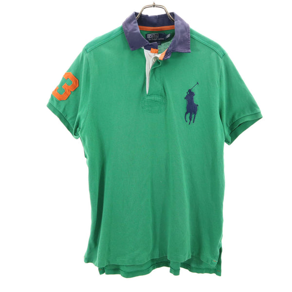 ポロバイラルフローレン ビックポニー 半袖 ポロシャツ L グリーン Polo by Ralph Lauren ハーフボタン メンズ