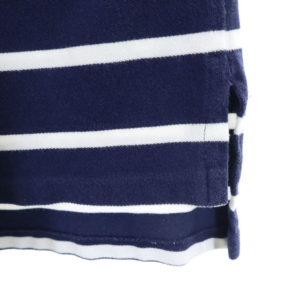 ポロバイラルフローレン ボーダー柄 半袖 ポロシャツ S ネイビー系 Polo by Ralph Lauren 鹿の子地 メンズ