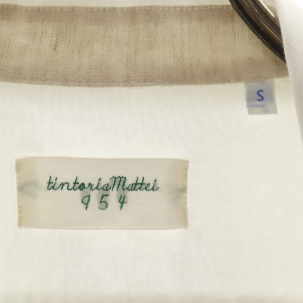 ティントリアマッティ イタリア製 半袖 オープンカラーシャツ S ホワイト TINTORIA MATTEI 954 メンズ