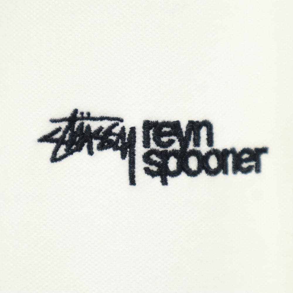 レインスプーナー ステューシー コラボ 半袖 ポロシャツ L ホワイト reyn spooner STUSSY メンズ