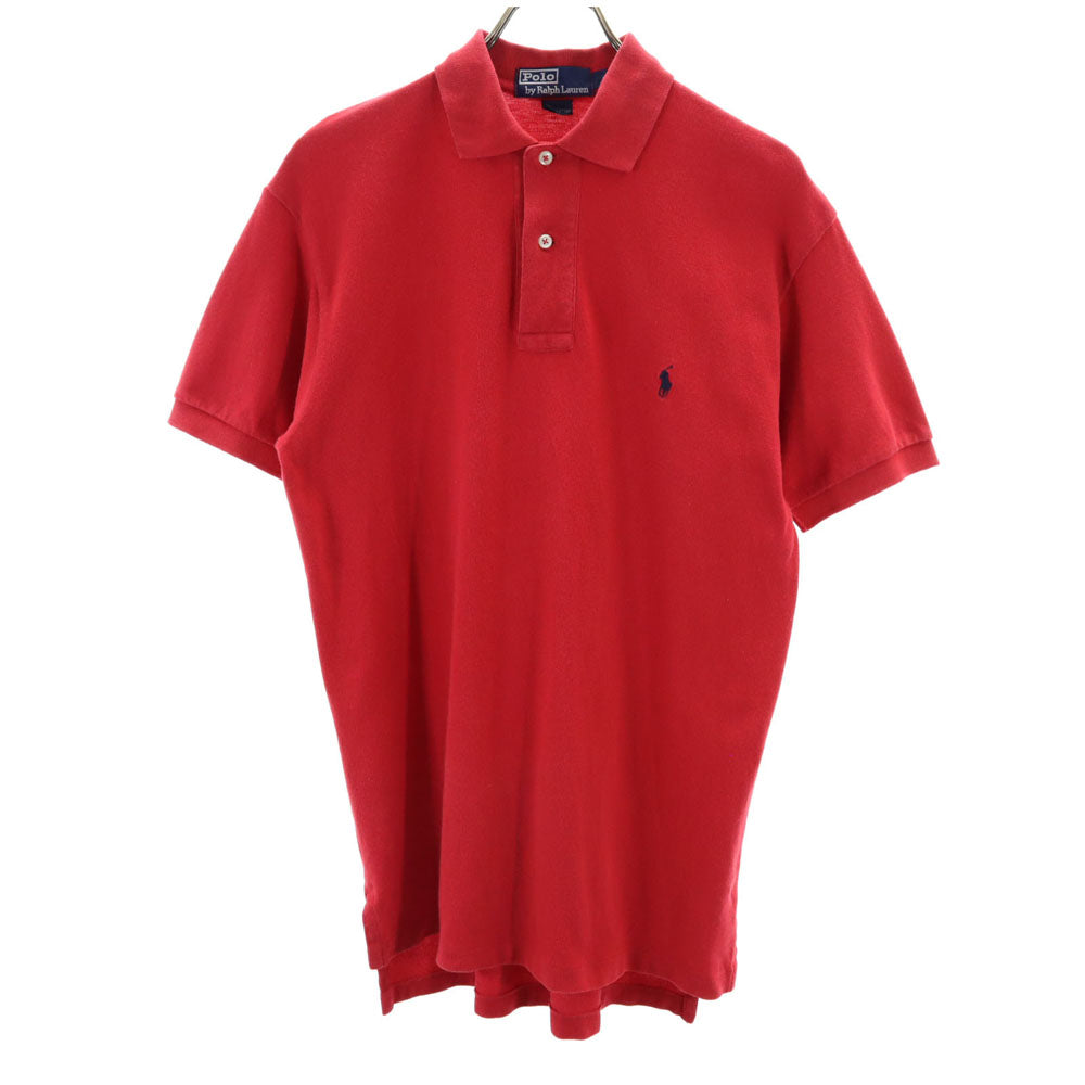 ポロバイラルフローレン 半袖 ポロシャツ S レッド Polo by Ralph Lauren ハーフボタン メンズ