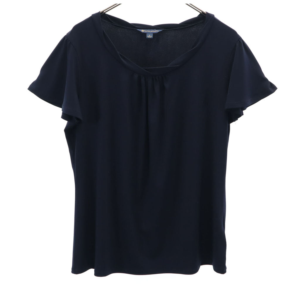 ブルックスブラザーズ 半袖 カットソー L ネイビー Brooks Brothers フレンチスリーブ レディース