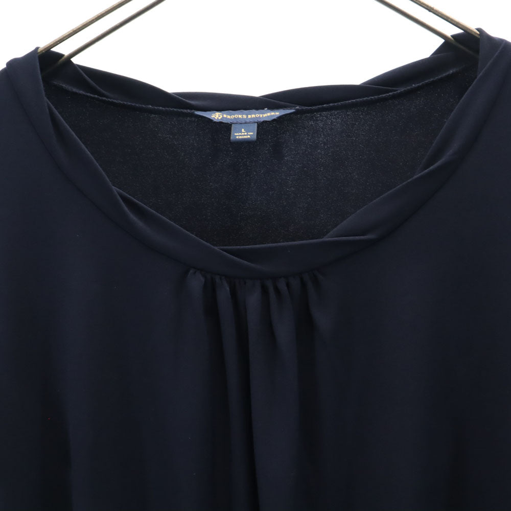 ブルックスブラザーズ 半袖 カットソー L ネイビー Brooks Brothers フレンチスリーブ レディース