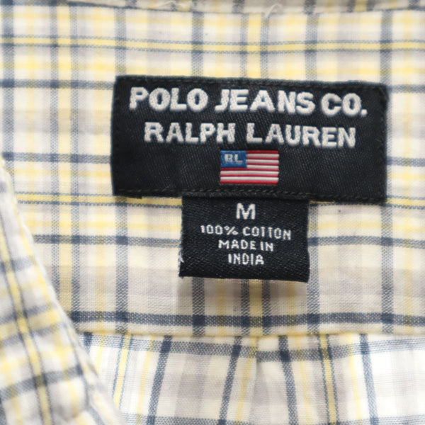 ポロジーンズ チェック柄 半袖 シャツ M グレー系 POLO JEANS RALPHLAREN メンズ