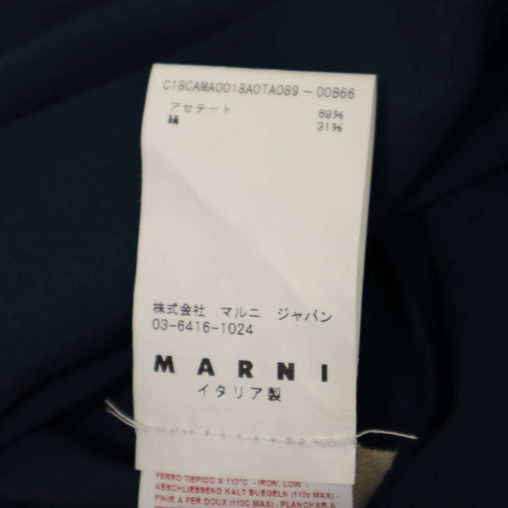 MARNI マルニ イタリア製 半袖 アシンメトリー ブラウス 38 青緑系 変形 メンズ