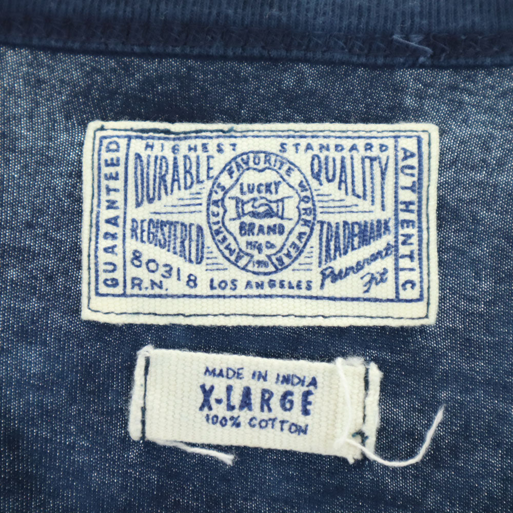 ラッキーブランド プリント 半袖 Tシャツ XL ネイビー系 LUCKY BRAND メンズ