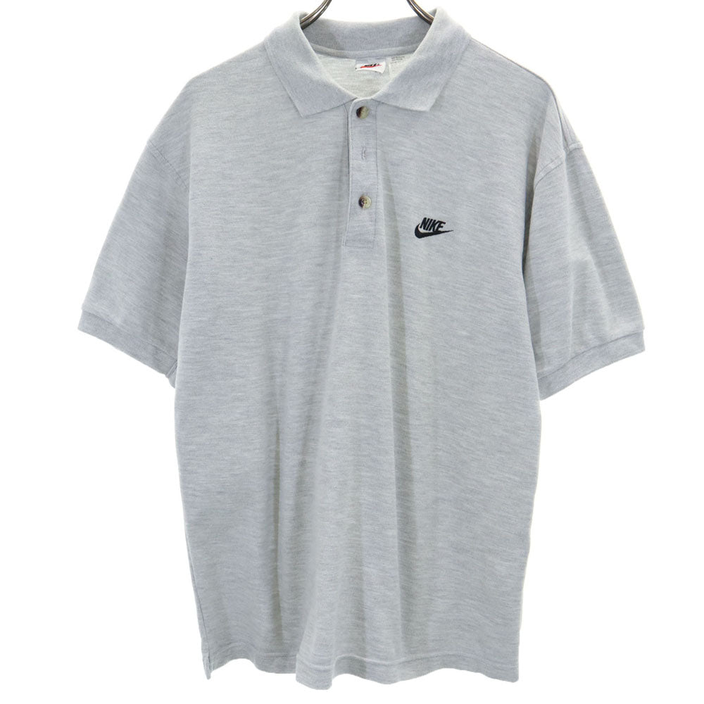 ナイキ 90s 00s 白タグ オールド 半袖 ポロシャツ L グレー NIKE 鹿の子 メンズ