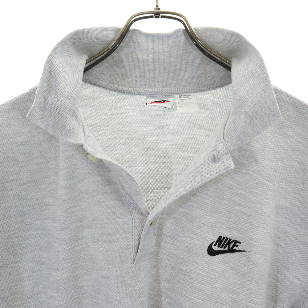 ナイキ 90s 00s 白タグ オールド 半袖 ポロシャツ L グレー NIKE 鹿の子 メンズ