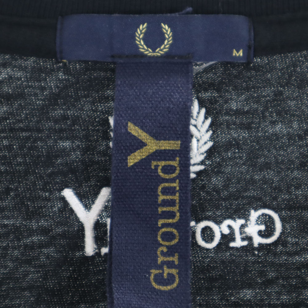 Ground Y グランドワイ フレッドペリー コラボ 半袖 Tシャツ M ブラック × FRED PERRY メンズ