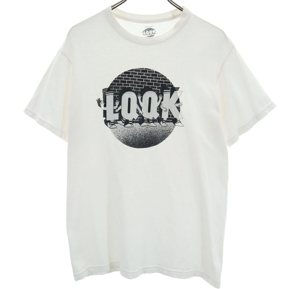 LQQK STUDIO THE DOM COREY ルックスタジオ プリント 半袖 Tシャツ M ホワイト メンズ