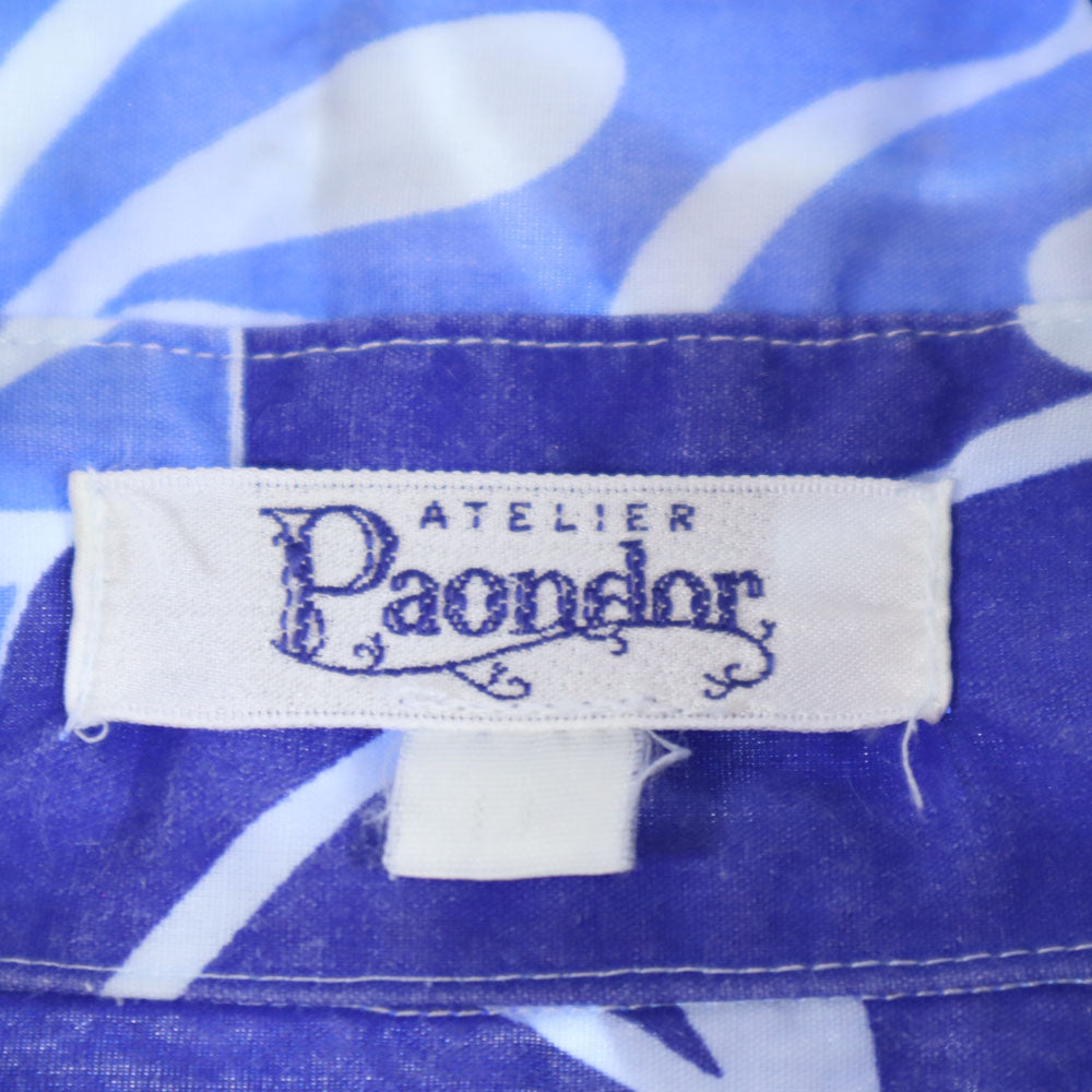 ATELIER Paondor 日本製 総柄 半袖 アロハシャツ ブルー系 ATELIER Paondor メンズ