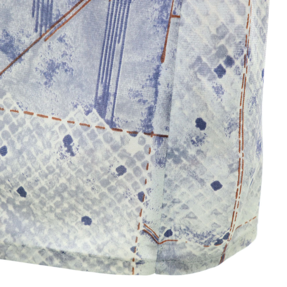 VINTAGE ヴィンテージ 70s 総柄 長袖 シャツ ネイビー系 メンズ