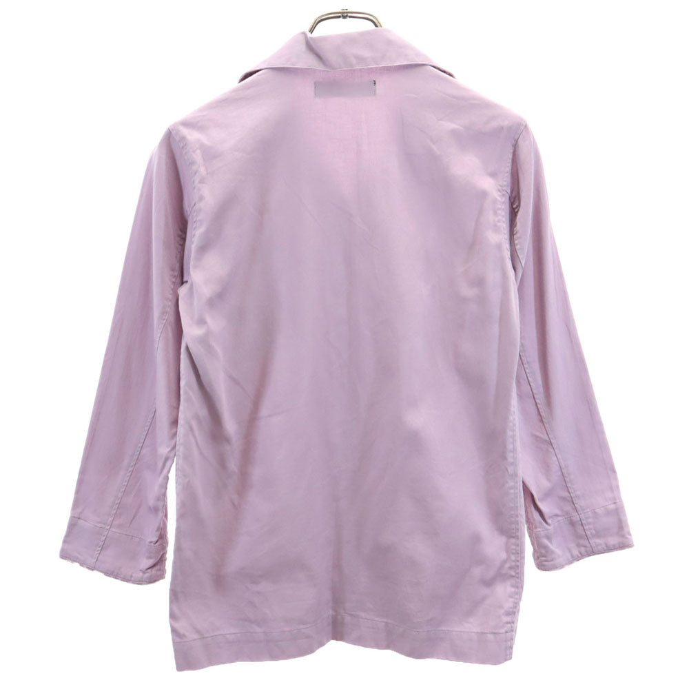 YVES SAINT LAURENT イヴサンローラン 日本製 7分袖 オープンカラーシャツ M パープル系 レディース