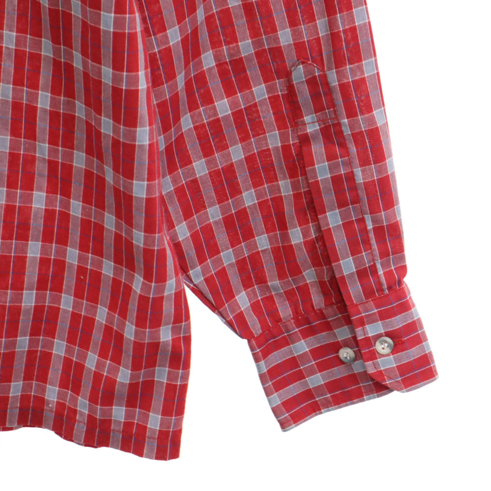 ARROW アロー 70s 80s ヴィンテージ チェック柄 長袖 ボタンダウンシャツ L レッド 他 SPORT メンズ