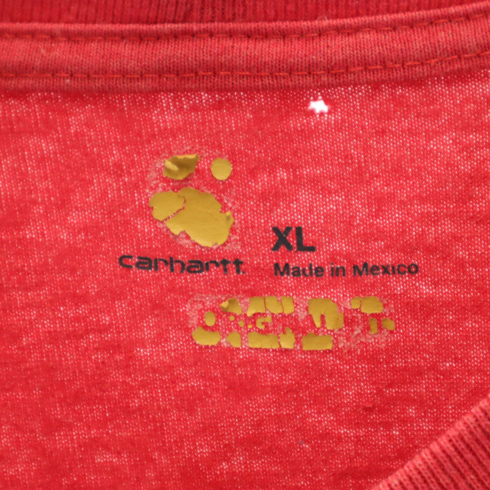 カーハート 半袖 Tシャツ XL レッド Carhartt ポケT メンズ
