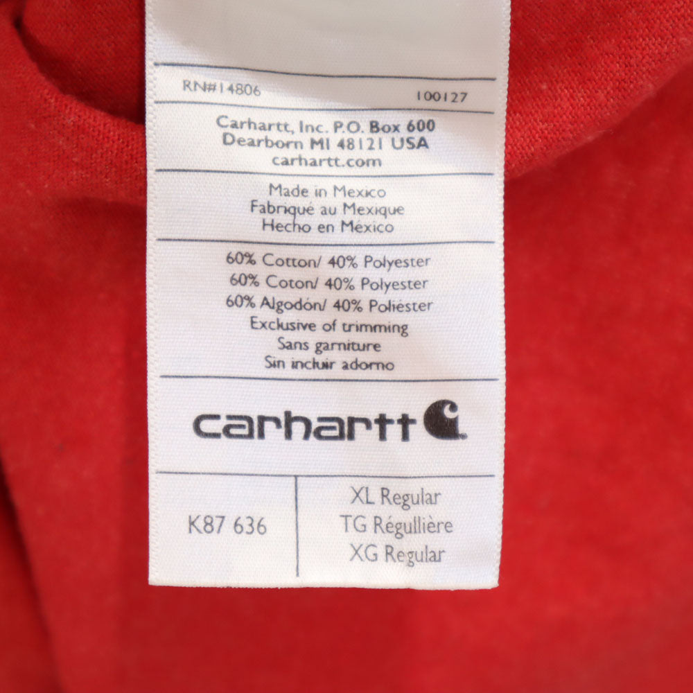 カーハート 半袖 Tシャツ XL レッド Carhartt ポケT メンズ