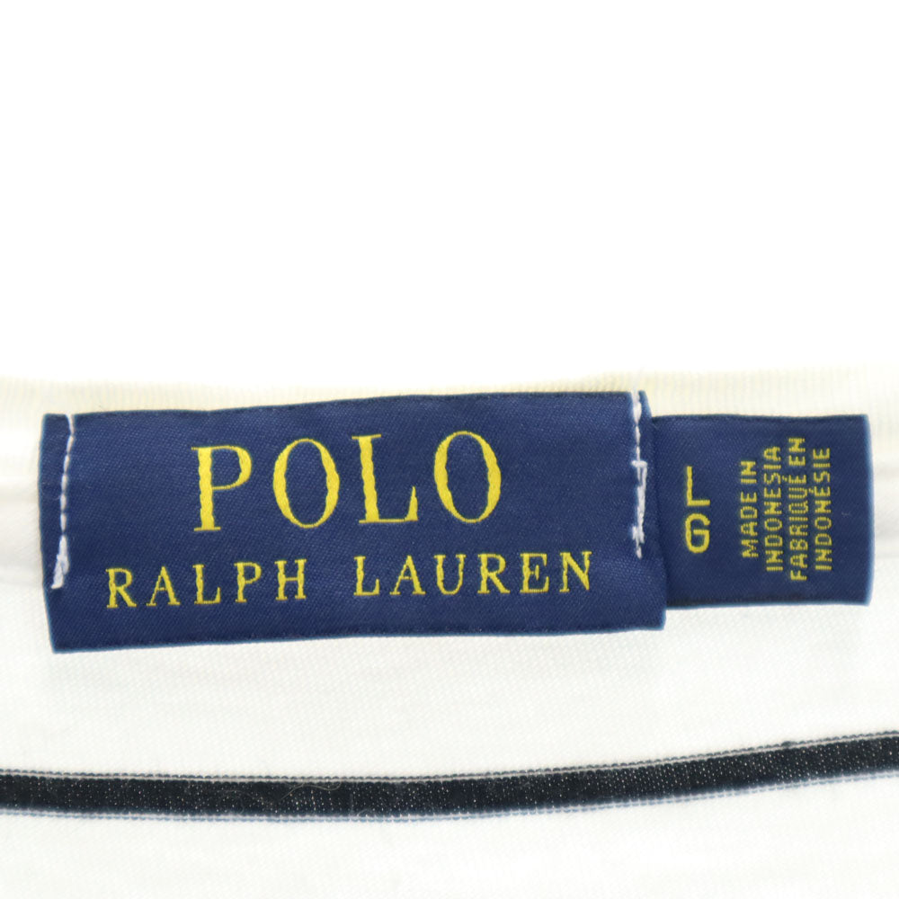 ポロラルフローレン ボーダー 半袖 Tシャツ L ホワイト系 POLO RALPH LAUREN メンズ