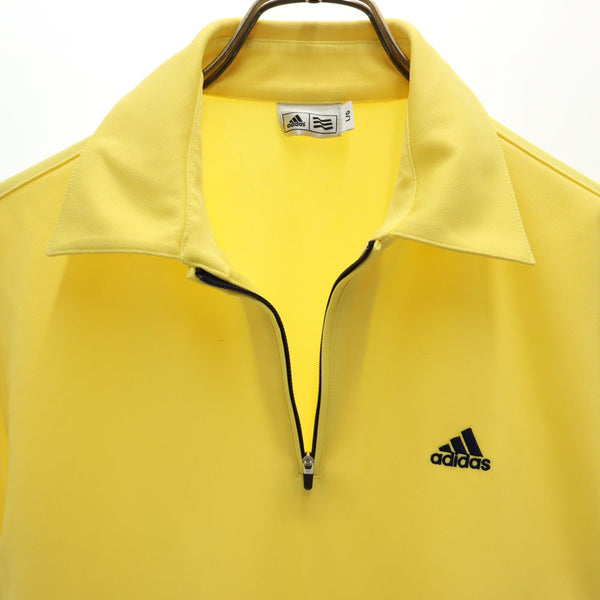 アディダス 半袖 ジャージ Tシャツ L イエロー adidas ハーフジップ メンズ