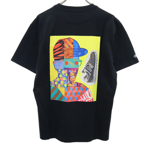 ニューバランス バックプリント 半袖 Tシャツ M ブラック NEW BALANCE メンズ