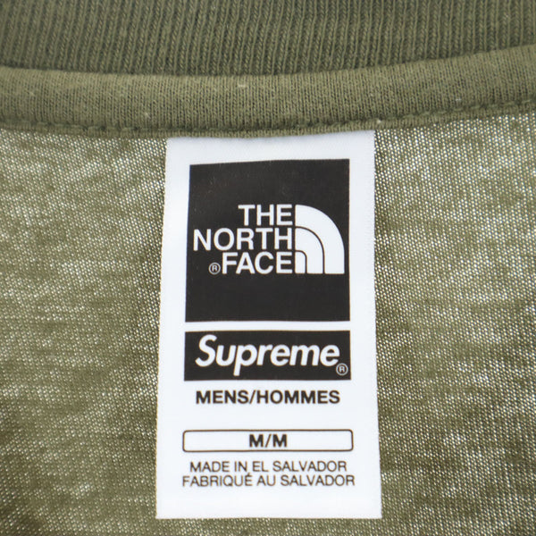 ノースフェイス シュプリーム コラボ NT023091 半袖 プリンティド ポケット Tシャツ M カーキ THE NORTH FACE ｘ Supreme Printed Pocket Tee メンズ