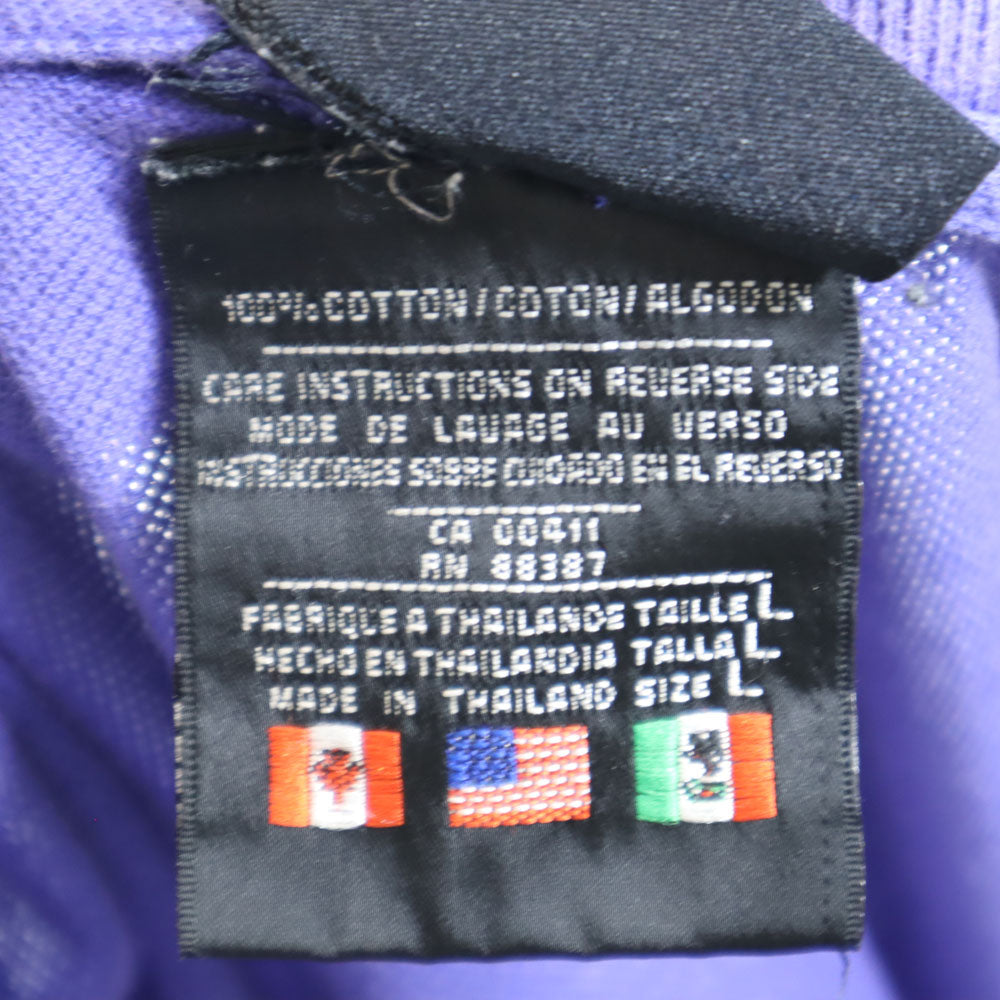 adidas アディダス 90s オールド 半袖 ポロシャツ L パープル 鹿の子 メンズ