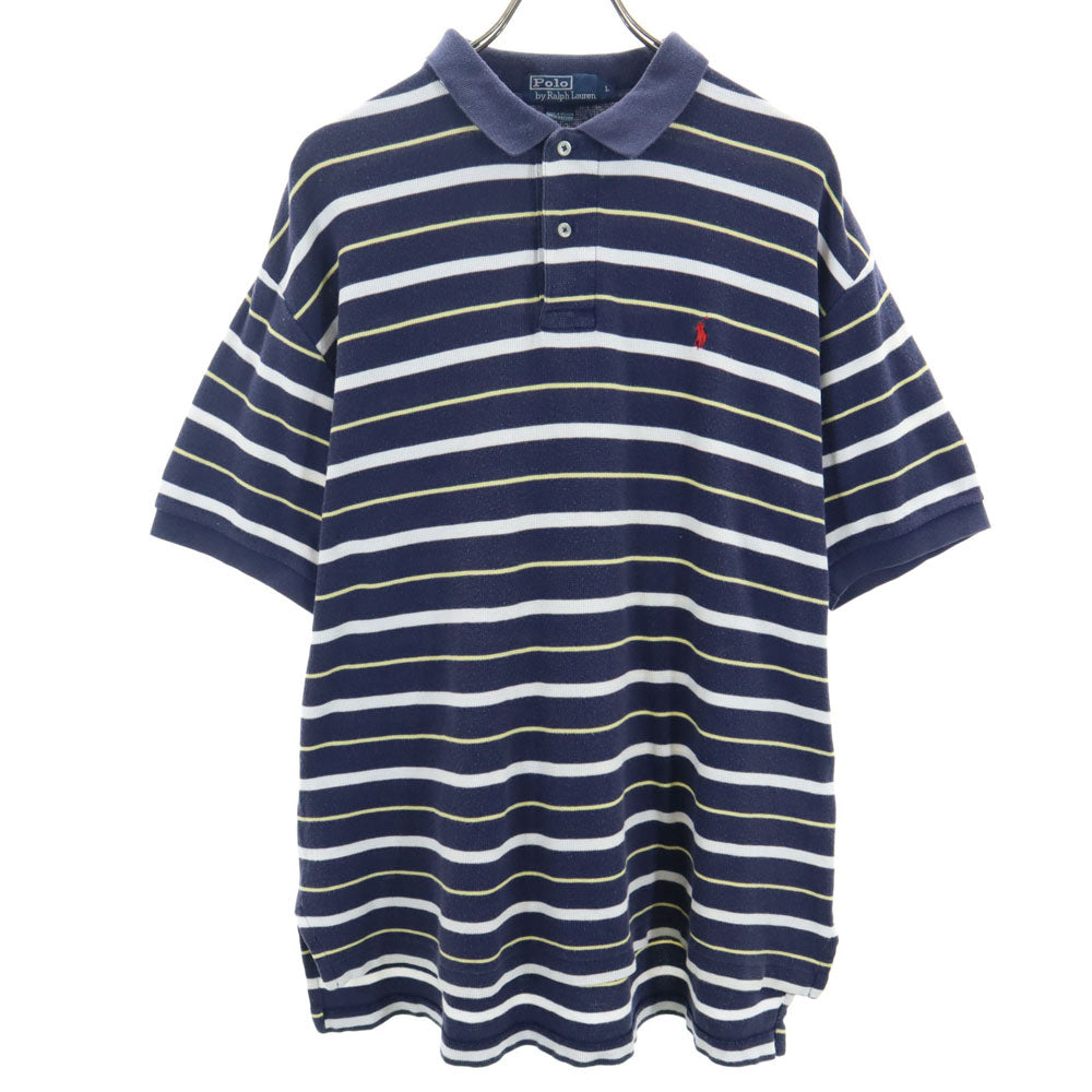 ポロバイラルフローレン ボーダー柄 半袖 ポロシャツ L ネイビー 他 Polo by Ralph Lauren メンズ