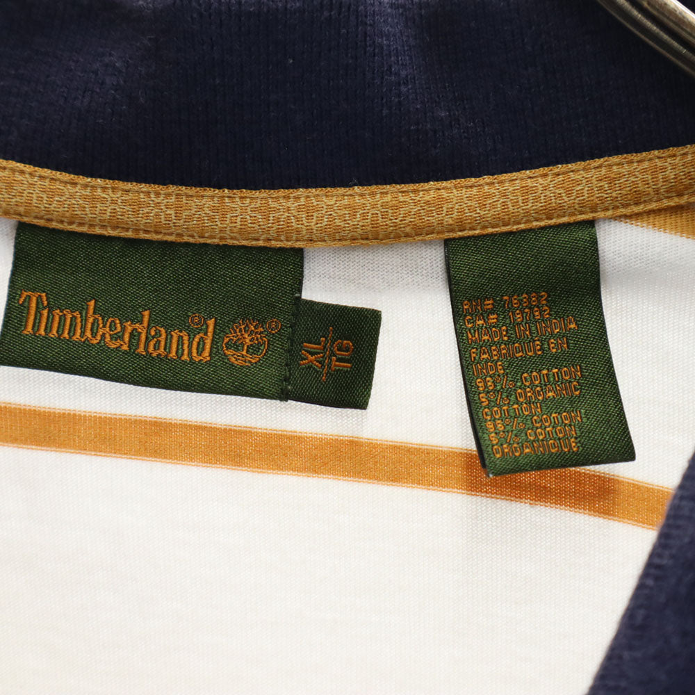 ティンバーランド ボーダー柄 半袖 ポロシャツ XL ホワイト 他 Timberland メンズ