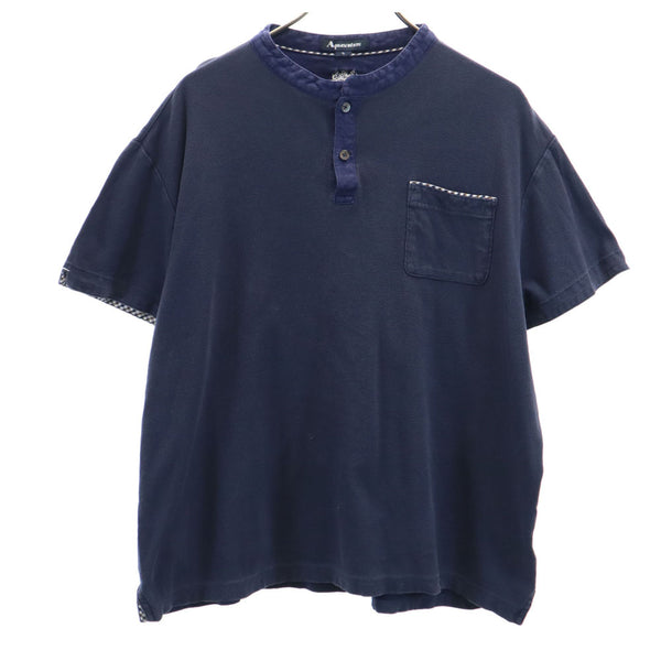 アクアスキュータム 日本製 半袖 Tシャツ 3L ネイビー Aquascutum ビックサイズ メンズ