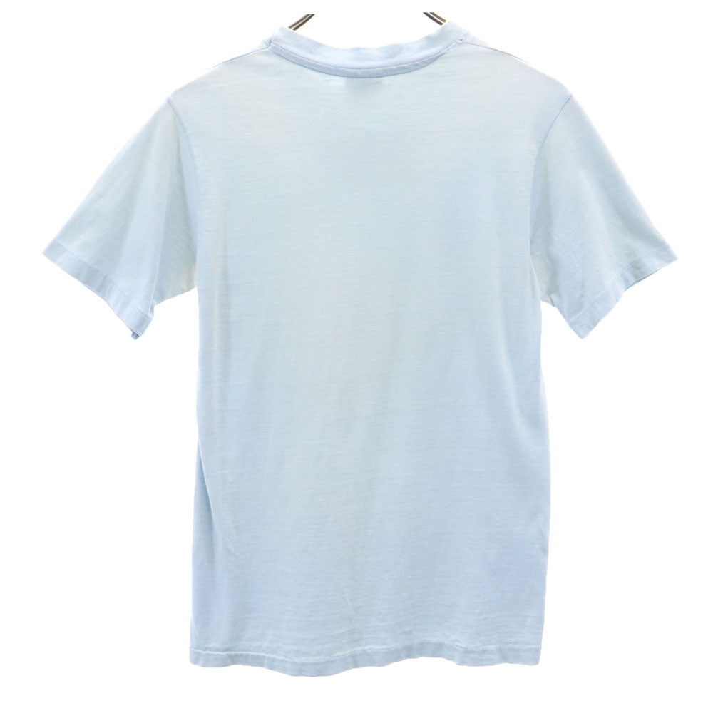 Hanes ヘインズ 80s USA製 ヴィンテージ オレンジタグ プリント 半袖 Tシャツ S ブルー メンズ