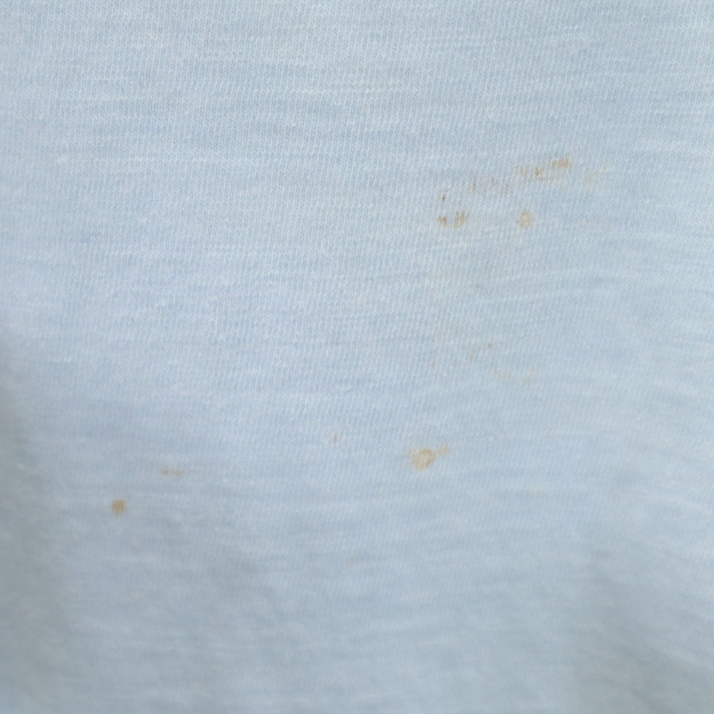 Hanes ヘインズ 80s USA製 ヴィンテージ オレンジタグ プリント 半袖 Tシャツ S ブルー メンズ