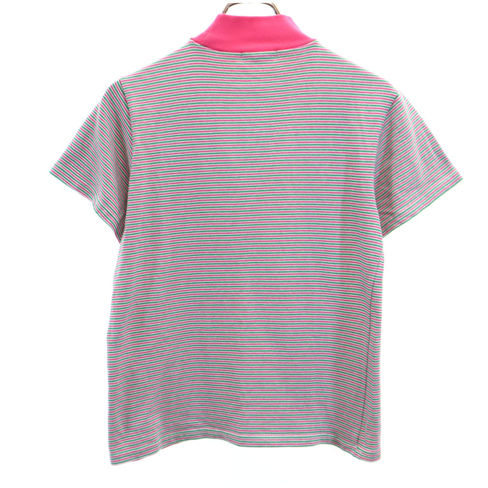プニュズ ボーダー柄 半袖 モックネック カットソー 1 ピンク 他 PUNYUS Tシャツ レディース