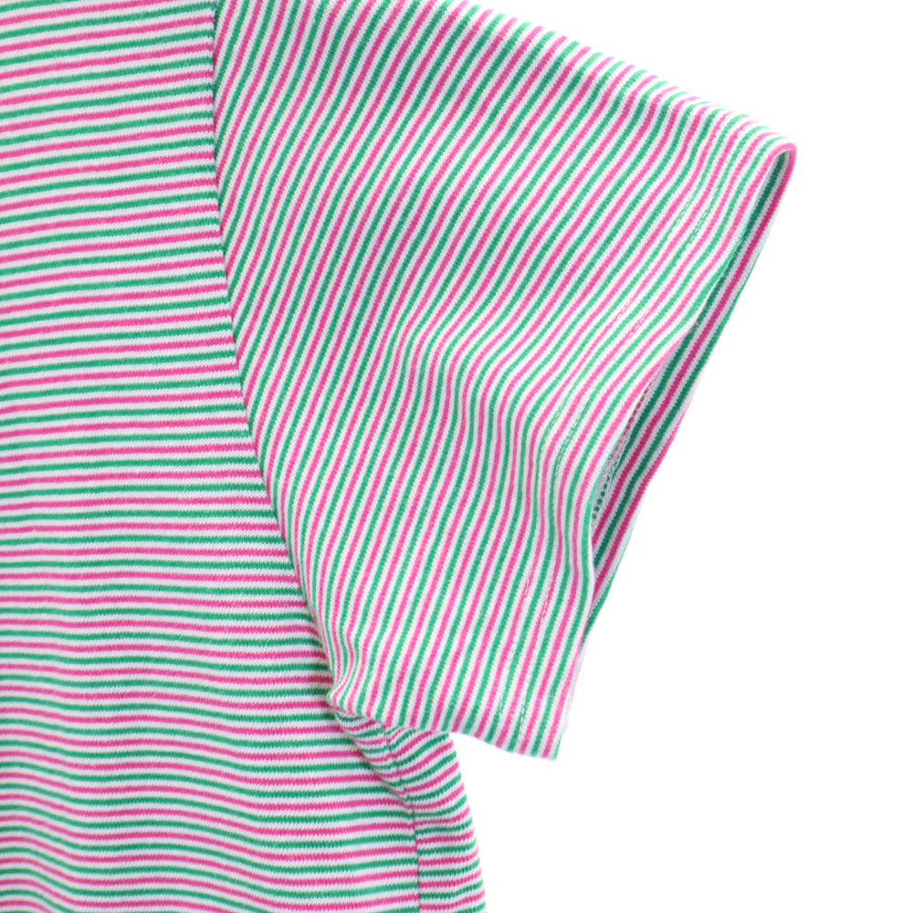 プニュズ ボーダー柄 半袖 モックネック カットソー 1 ピンク 他 PUNYUS Tシャツ レディース