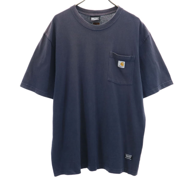 カーハート バックプリント 半袖 Tシャツ L グレー Carhartt メンズ