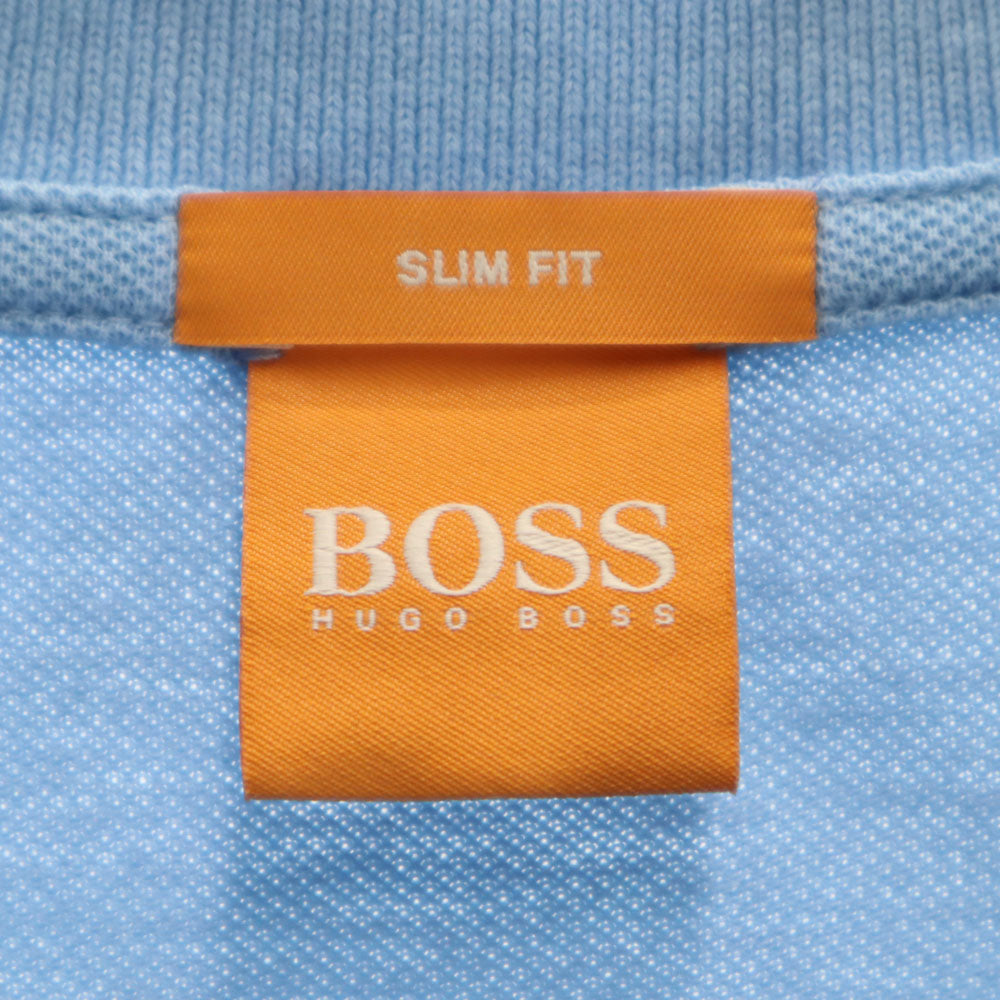 ボスヒューゴボス 半袖 ポロシャツ XL 水色 BOSS HUGO BOSS 鹿の子 メンズ