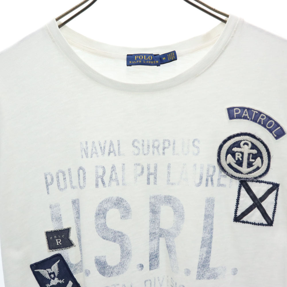 ポロラルフローレン プリント 半袖 Tシャツ M ホワイト POLO RALPH LAUREN メンズ