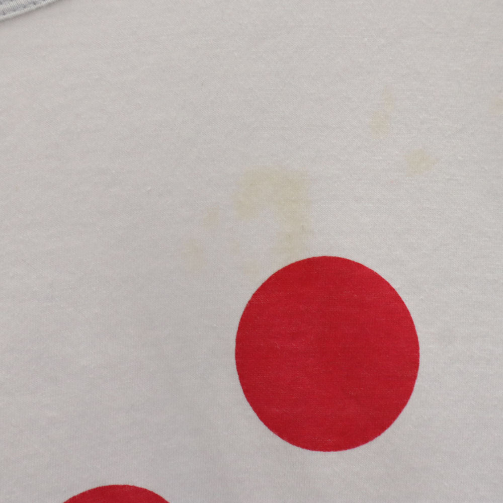 ワイズフォーリビング 日本製 ドット柄 半袖 Tシャツ グレー×レッド系 Y's for living レディース
