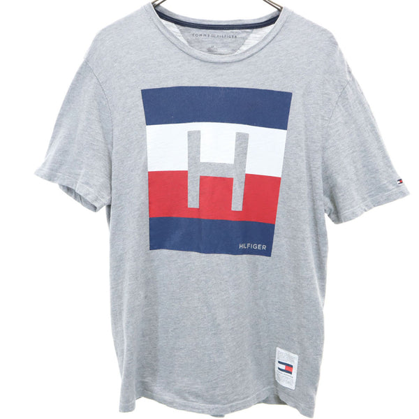 トミーヒルフィガー プリント 半袖 Tシャツ S グレー TOMMY HILFIGER メンズ