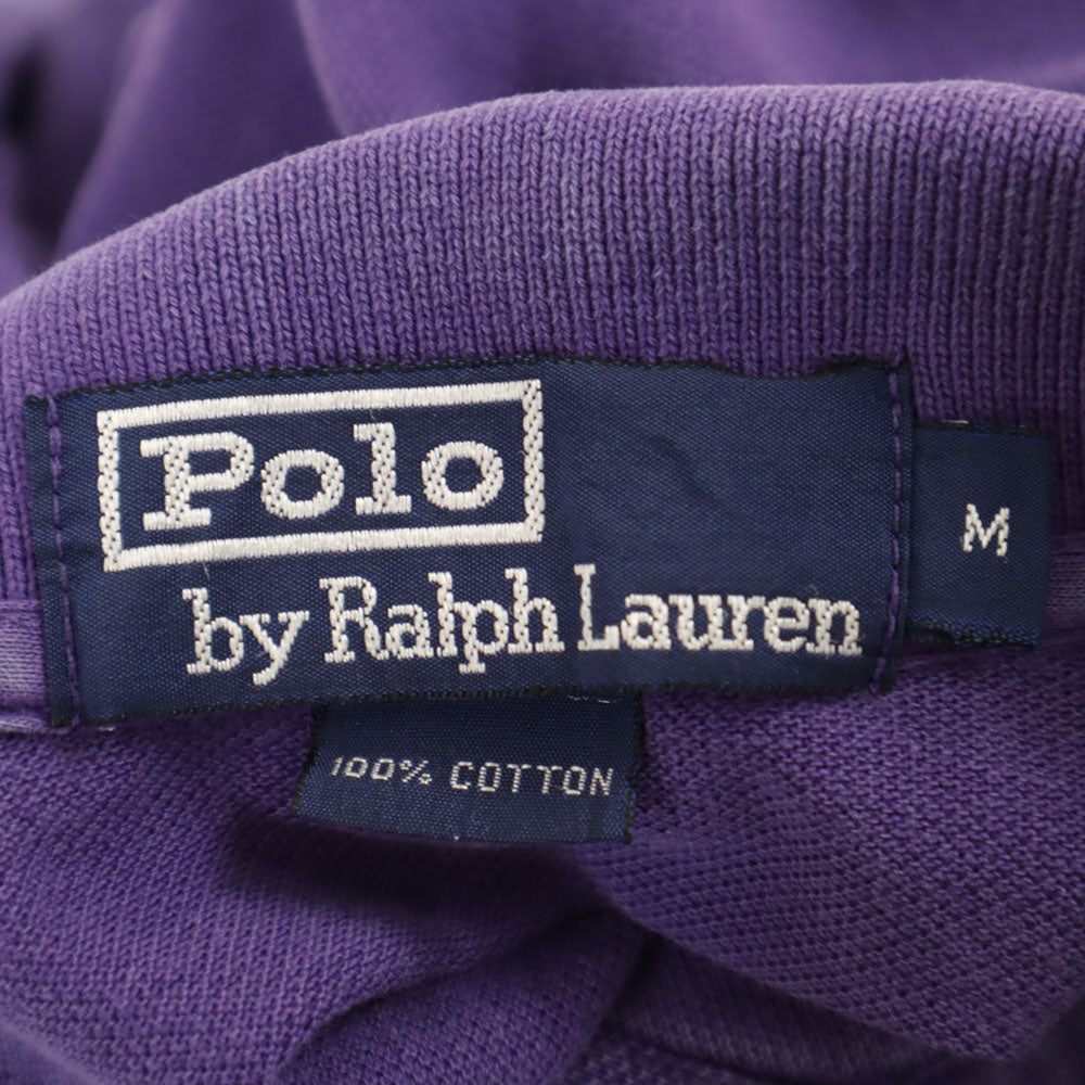 ポロバイラルフローレン 半袖 ポロシャツ M パープル Polo by Ralph Lauren 鹿の子地 メンズ