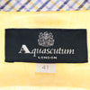 アクアスキュータム 日本製 リネン 半袖 ボタンダウンシャツ 41 イエロー Aquascutum LONDON メンズ