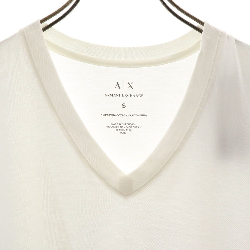 未使用 アルマーニエクスチェンジ 半袖 Vネック Tシャツ S ホワイト系 ARMANI EXCHANGE タグ付き メンズ