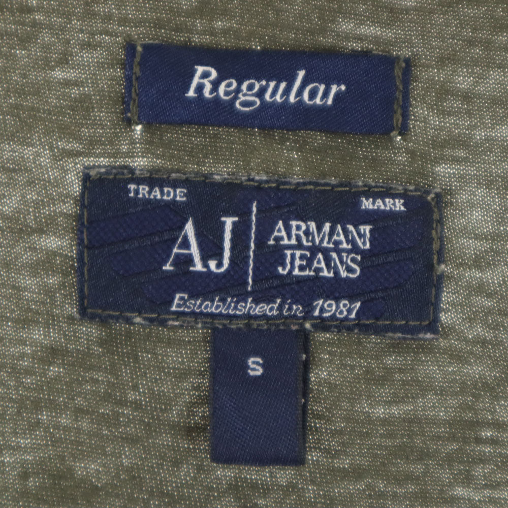 アルマーニジーンズ 刺繍 半袖 Tシャツ S カーキ系 ARMANI JEANS メンズ