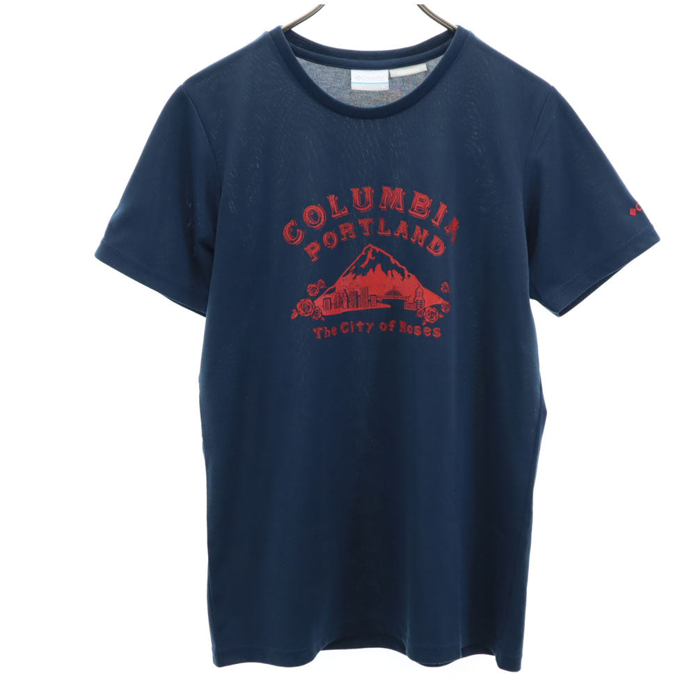 コロンビア プリント 半袖 Tシャツ XL ネイビー系 Columbia アウトドア メンズ