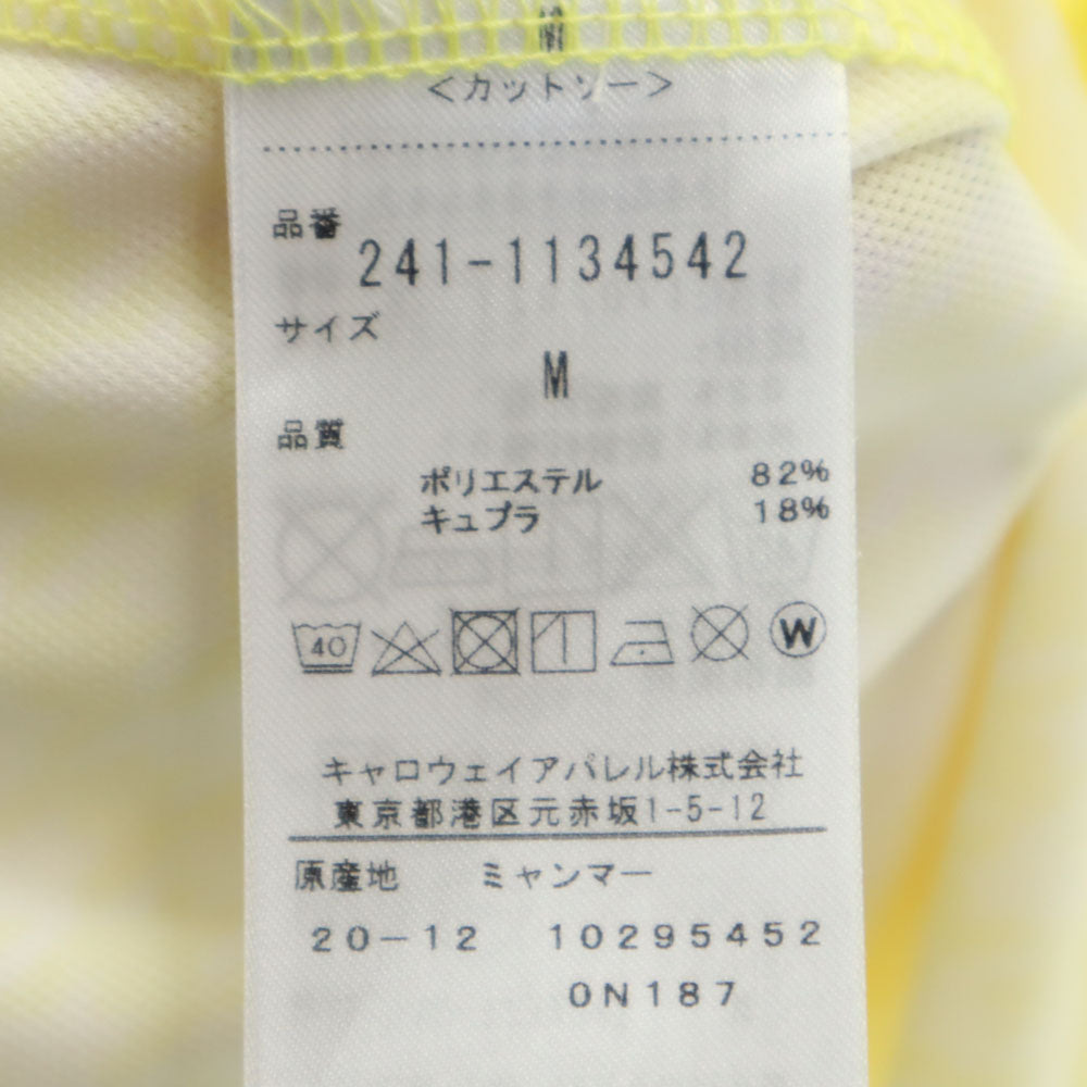 キャロウェイ 総柄 ゴルフ 半袖 ボタンダウン ポロシャツ M イエロー Callaway メンズ