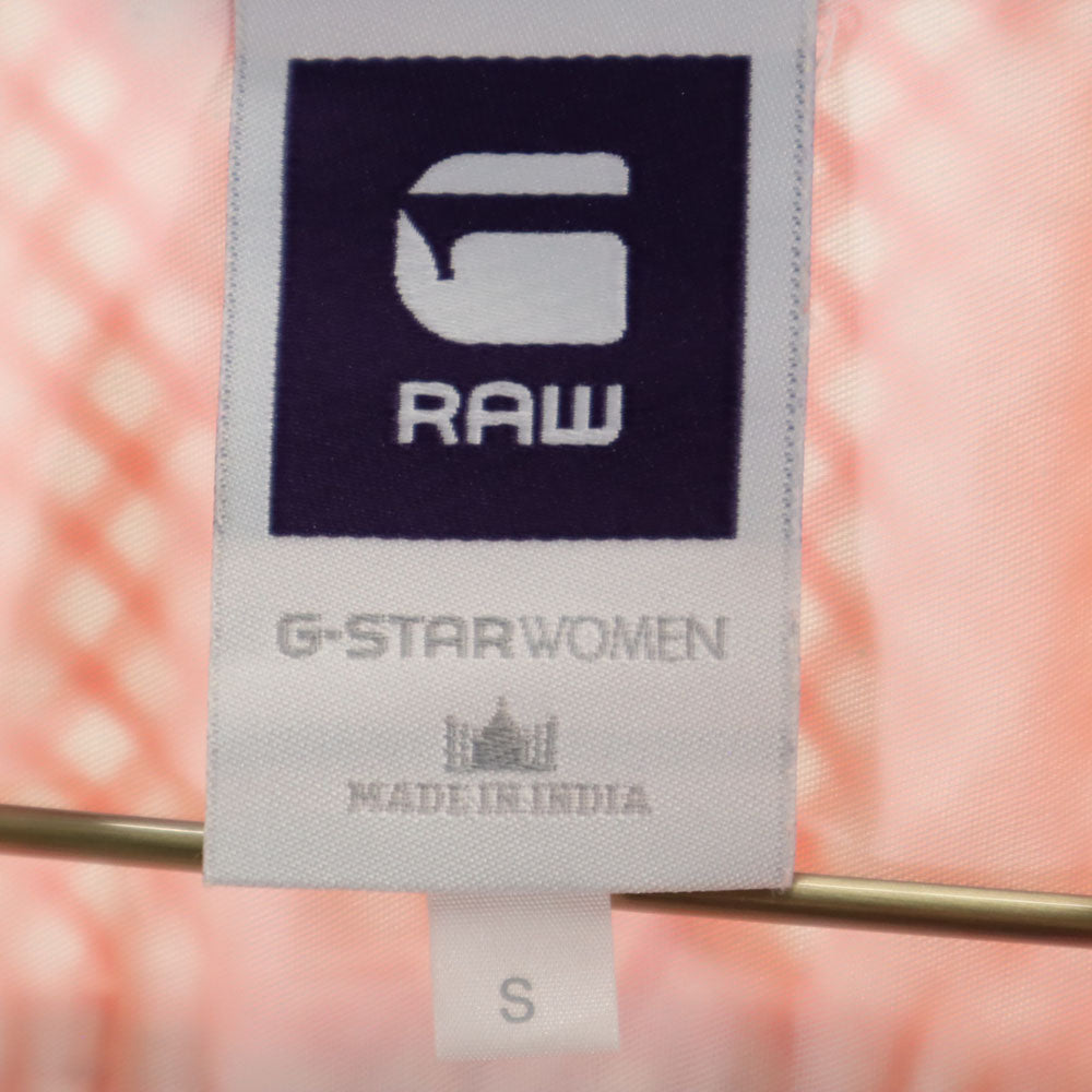 ジースターロゥ 半袖 チェックシャツ S 朱色 他 G-STAR RAW フレンチスリーブ レディース