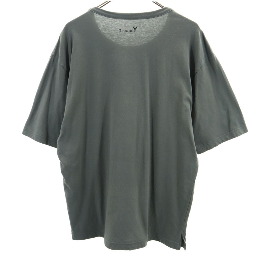 Ground Y グラウンドワイ 5分袖 Tシャツ 3 カーキグレー ヨウジヤマモト メンズ
