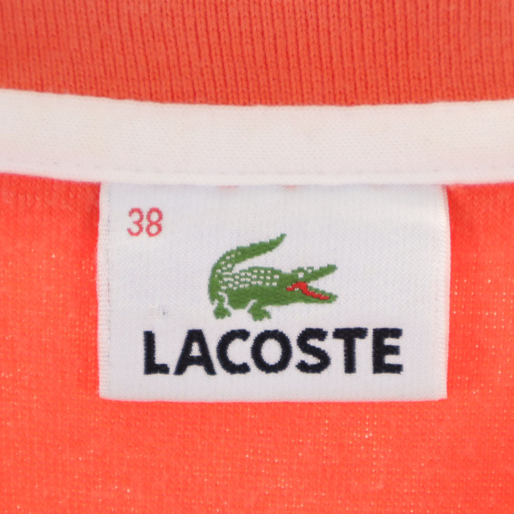 ラコステ 日本製 半袖 ポロシャツ 38 オレンジ系 LACOSTE パイル地 レディース